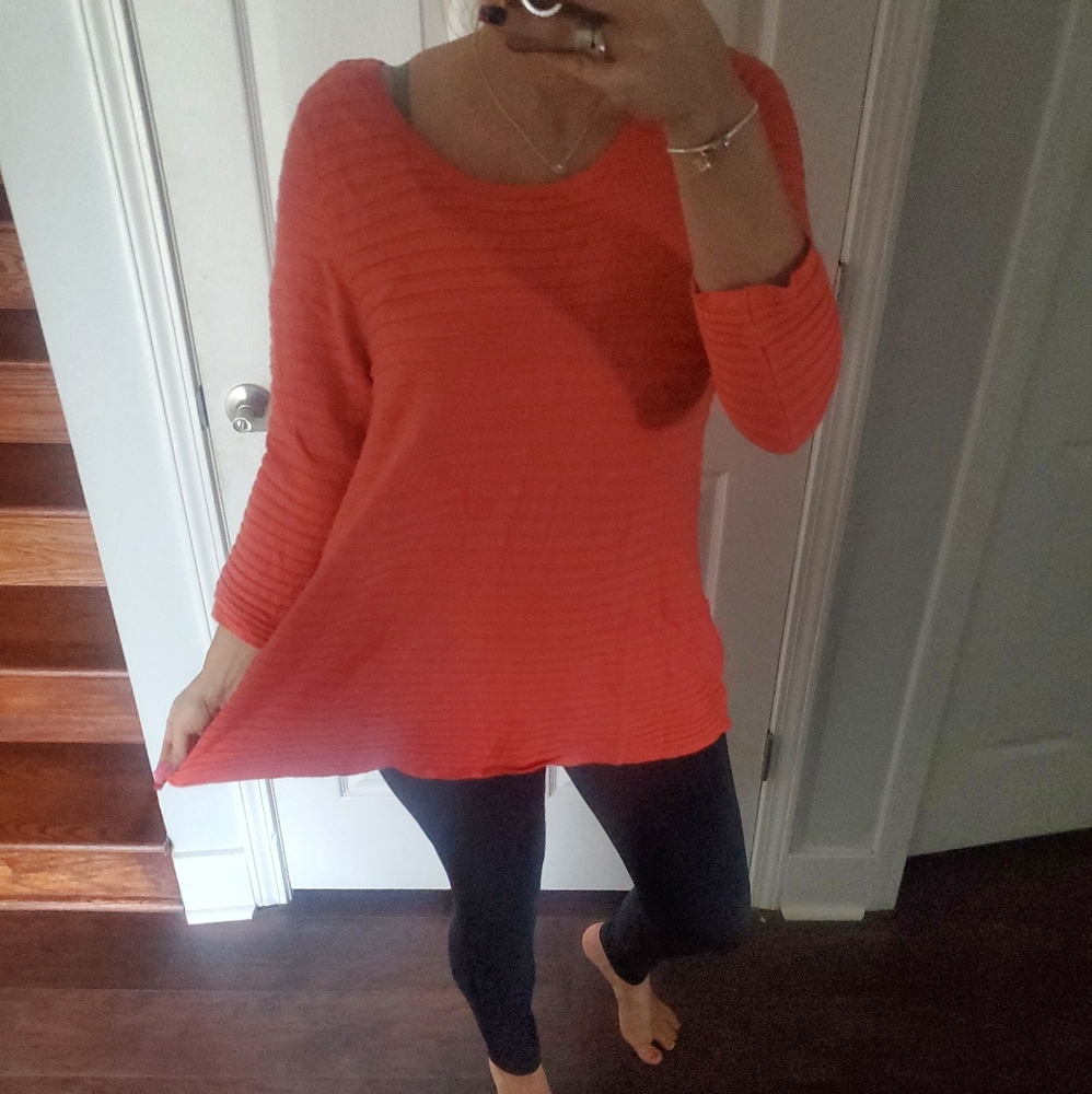 LANE BRYANT SALMON PINK CREW SWEATER - Picture 9 of 10